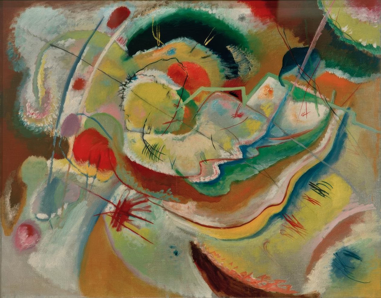 Lite bilde med gult av Wassily Kandinsky