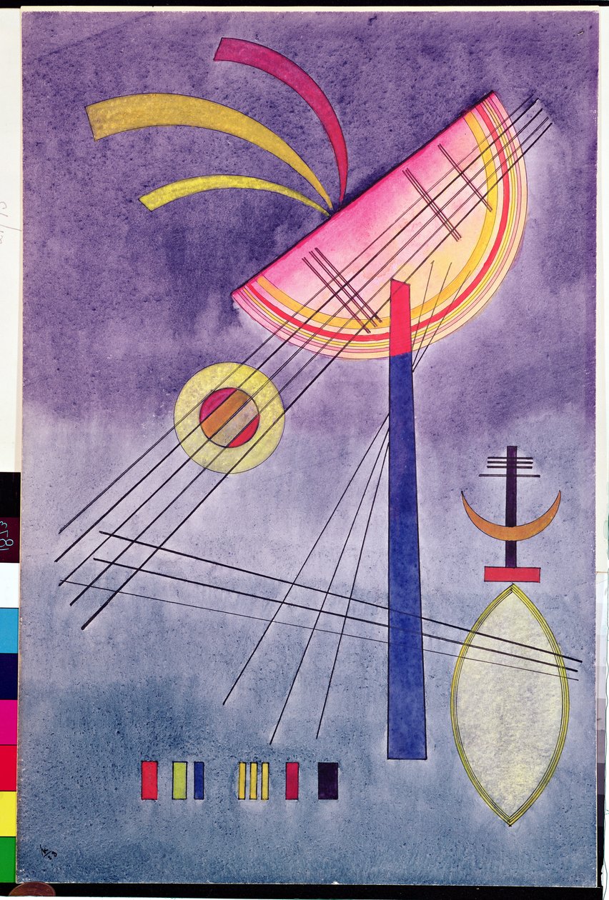 Leaning Semicircle, 1928 (wc, penn og blekk) av Wassily Kandinsky
