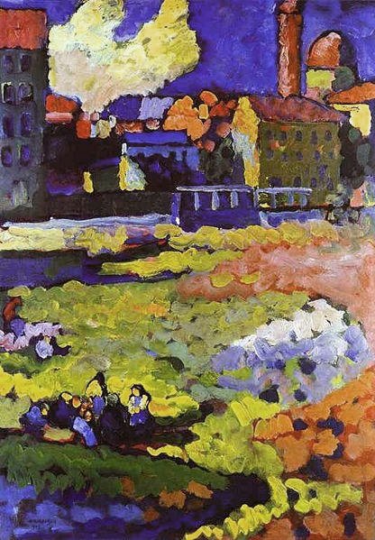 München-Schwabing med kirken St-Ursula av Wassily Kandinsky
