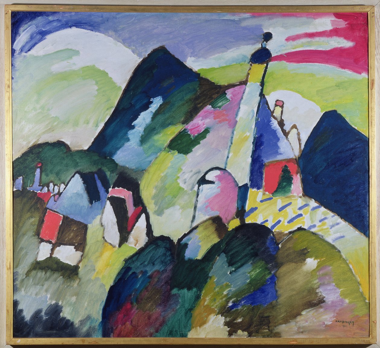 Murnau med kirke II, 1910 av Wassily Kandinsky