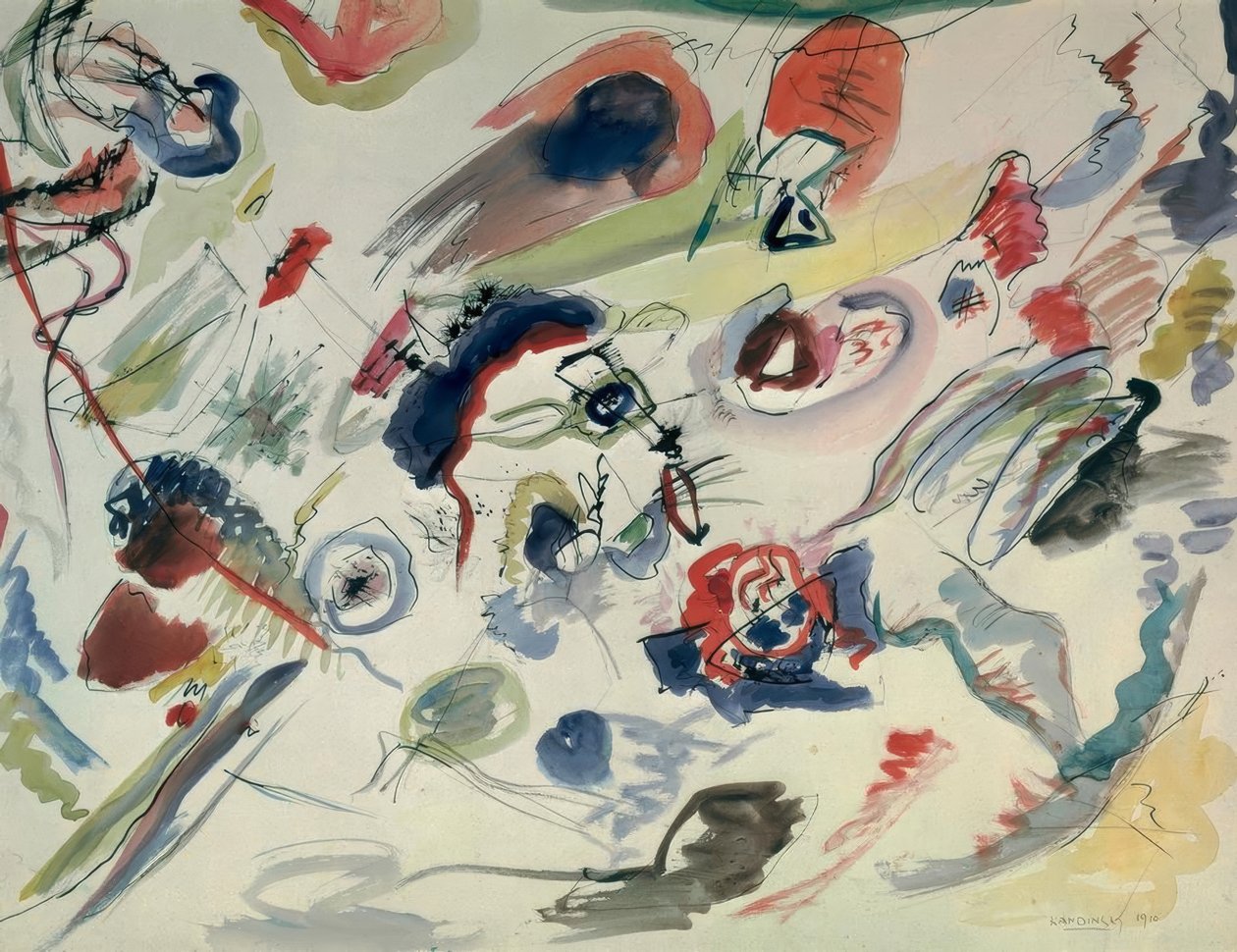 Uten tittel (første abstrakte akvarell) av Wassily Kandinsky