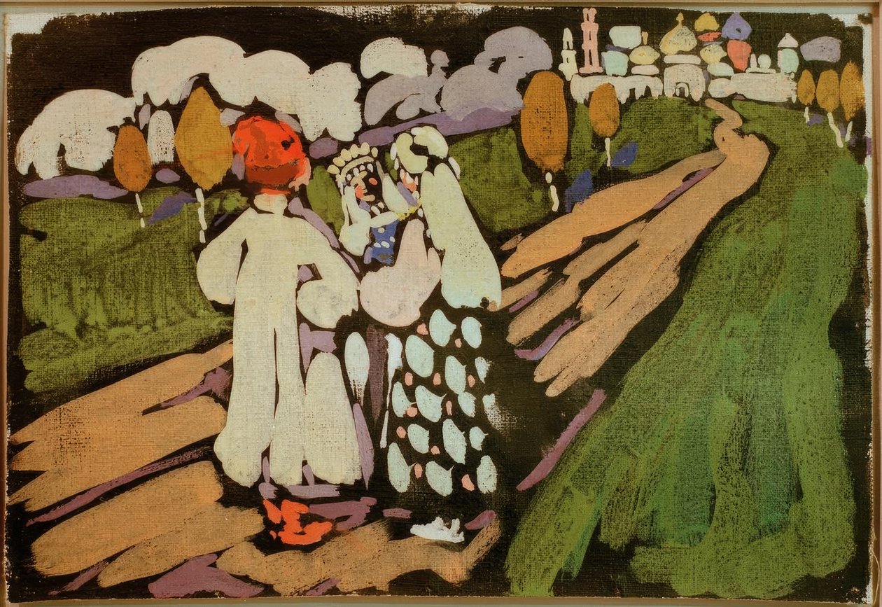Russisk scene av Wassily Kandinsky