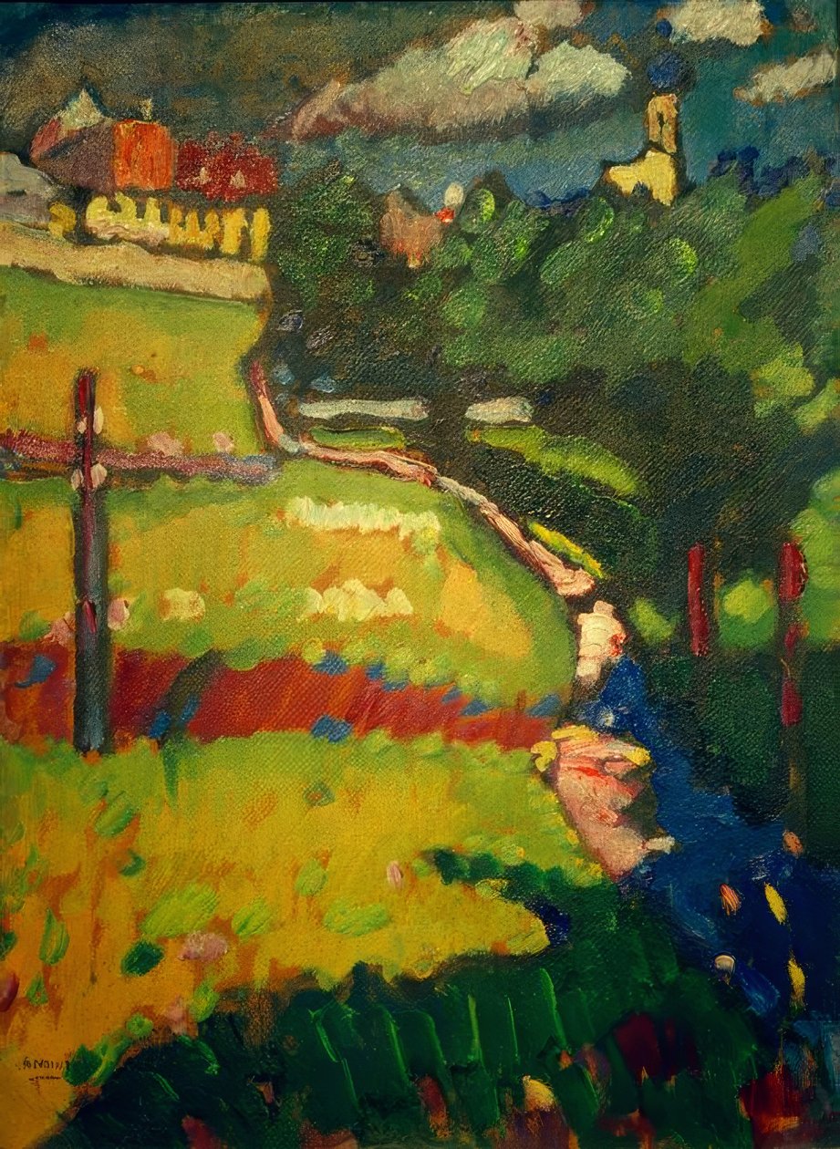 Studie på kirken i Murnau av Wassily Kandinsky