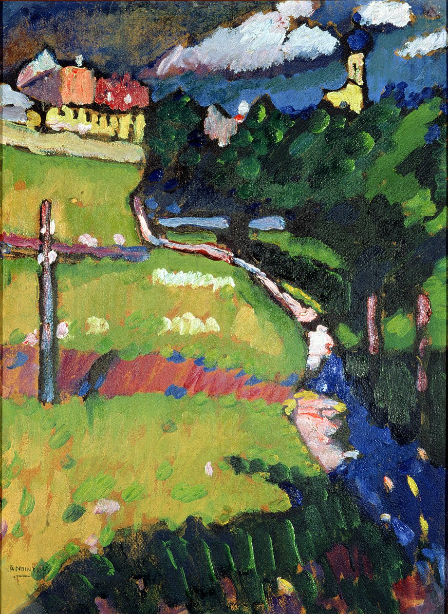 Kirken i Murnau, 1908-09 av Wassily Kandinsky
