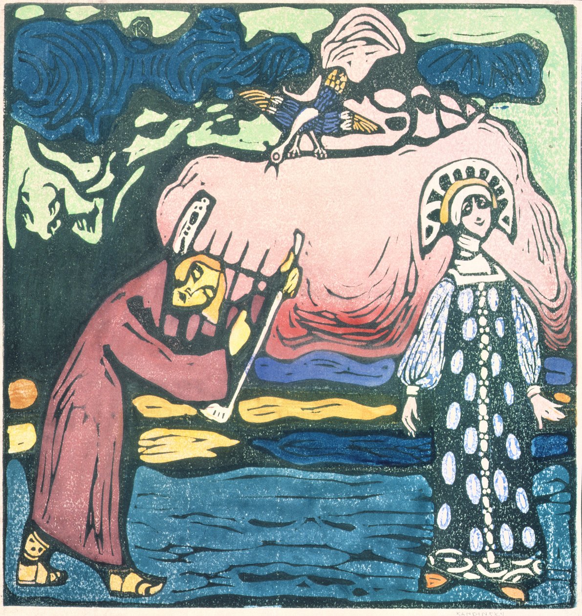 The Psaltery Player, 1907 av Wassily Kandinsky