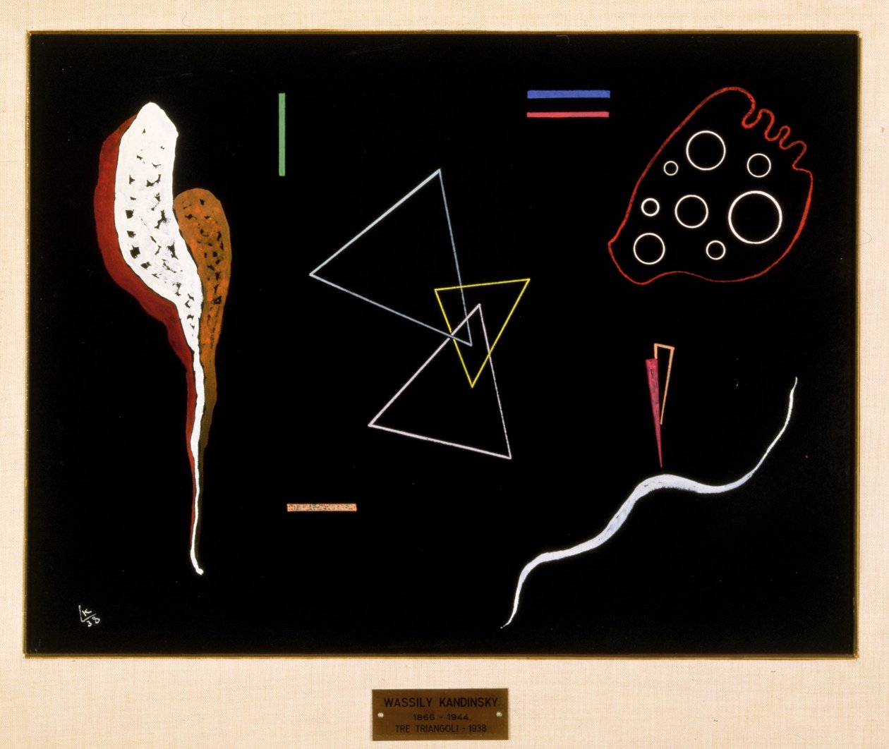 Tre trekanter, 1938 av Wassily Kandinsky