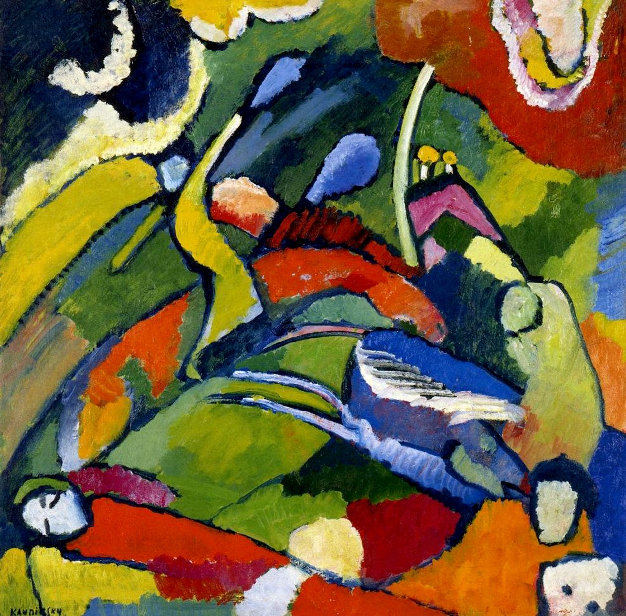To ryttere og en liggende figur, ca. 1909-10 av Wassily Kandinsky