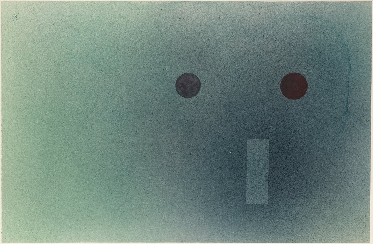To i ett, 1933 (wc på papir på kort) av Wassily Kandinsky