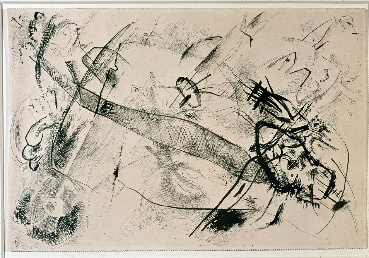 Uten tittel tegning av Vassily Kandinsky (eller Wassily Kandinsky eller Kandinsky, 1866-1944). 1915 New York, Museum of Modern Art av Wassily Kandinsky
