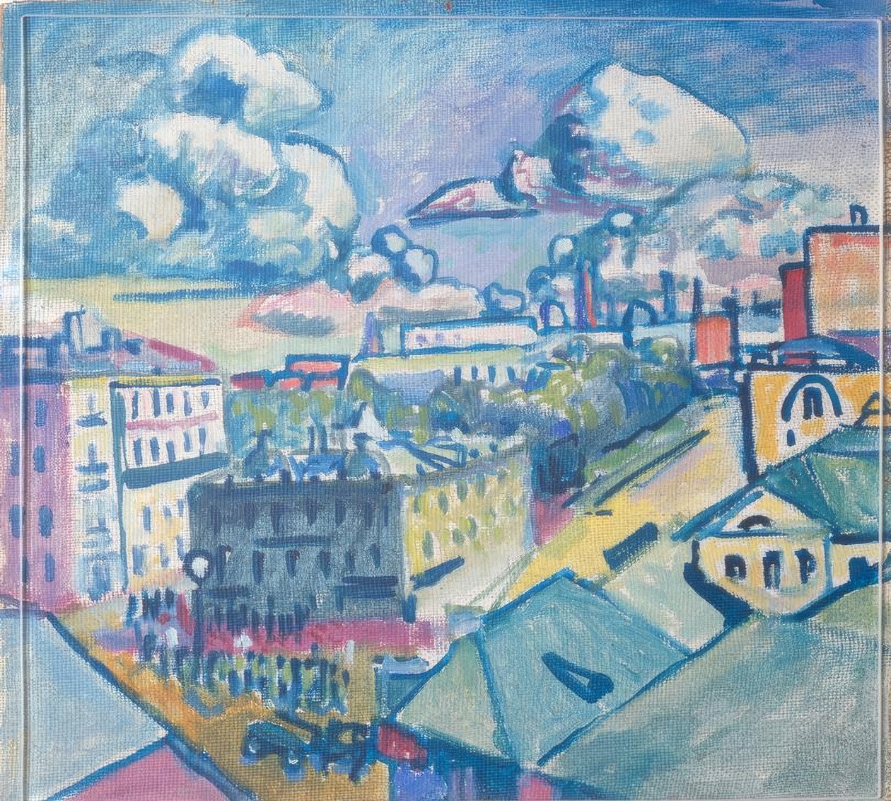 Zubowsky Square i Moskva fra vinduet av Wassily Kandinsky