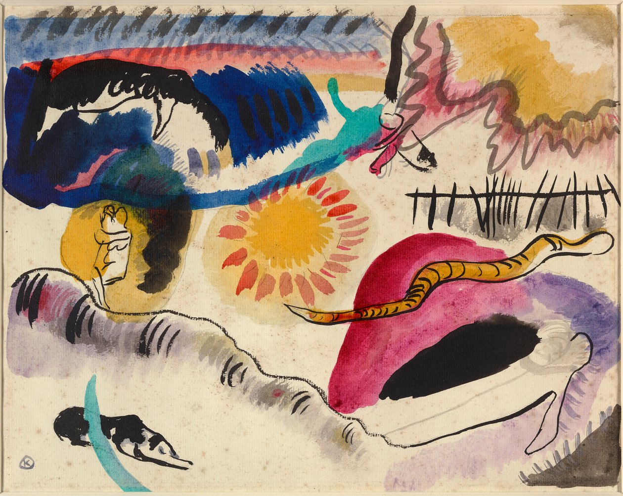 Akvarell nr. 3 (Kjærlighetshagen) av Wassily Kandinsky