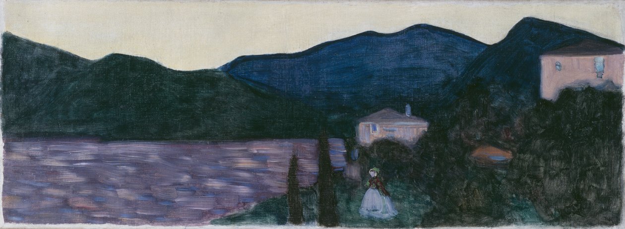 Fjelllandskap med innsjø av Wassily Kandinsky