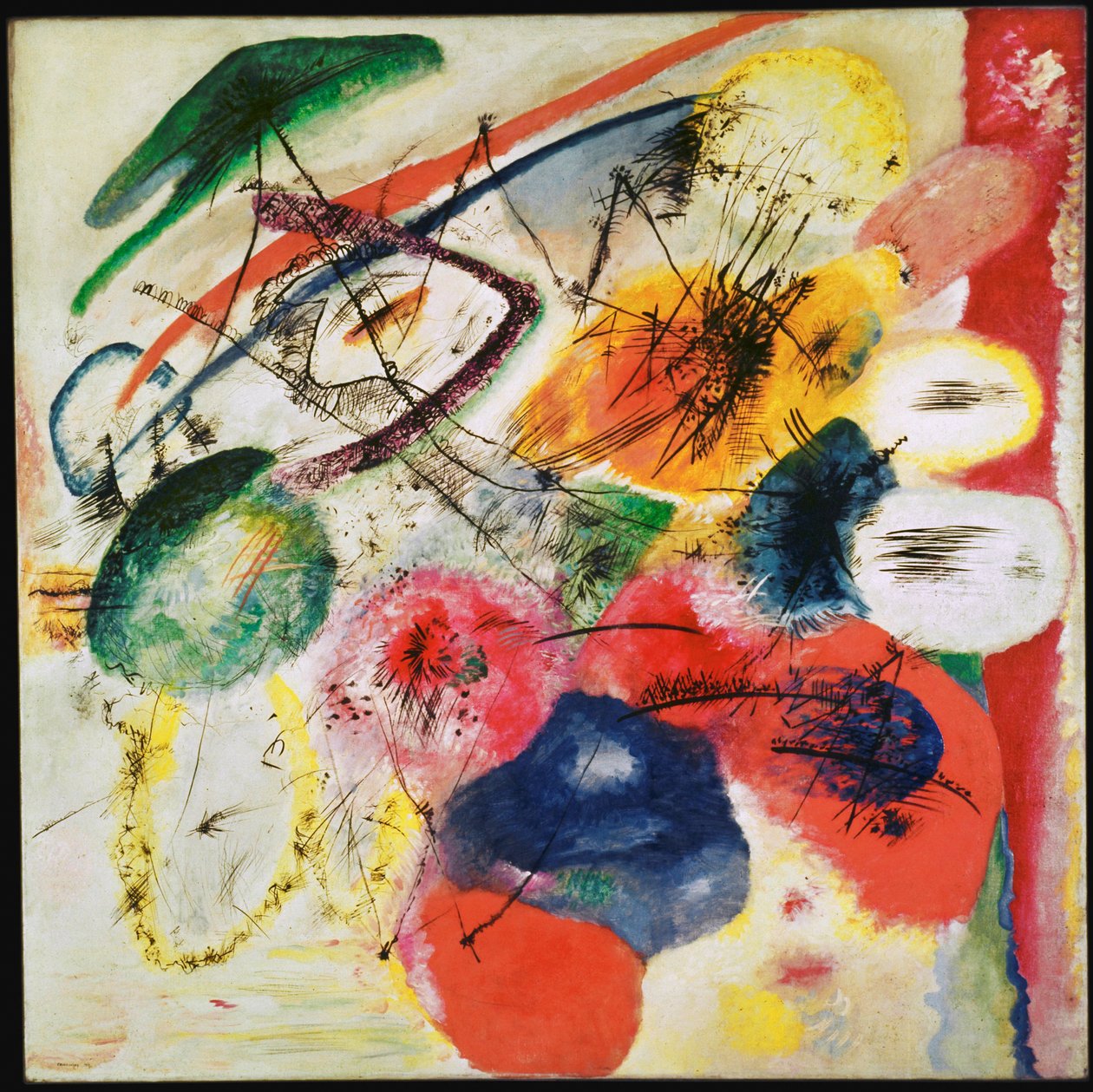 Svarte linjer (olje på lerret) av Wassily Kandinsky
