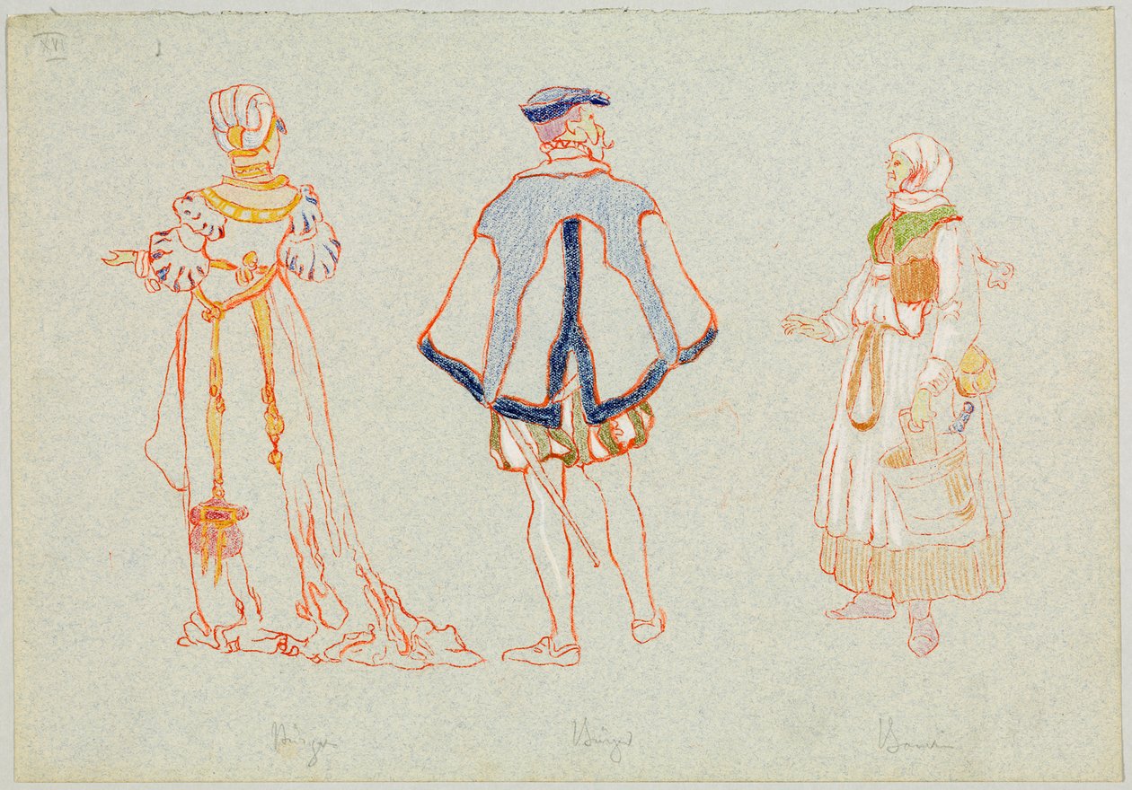 Byborgere og bønders drakter på 1500-tallet av Wassily Kandinsky