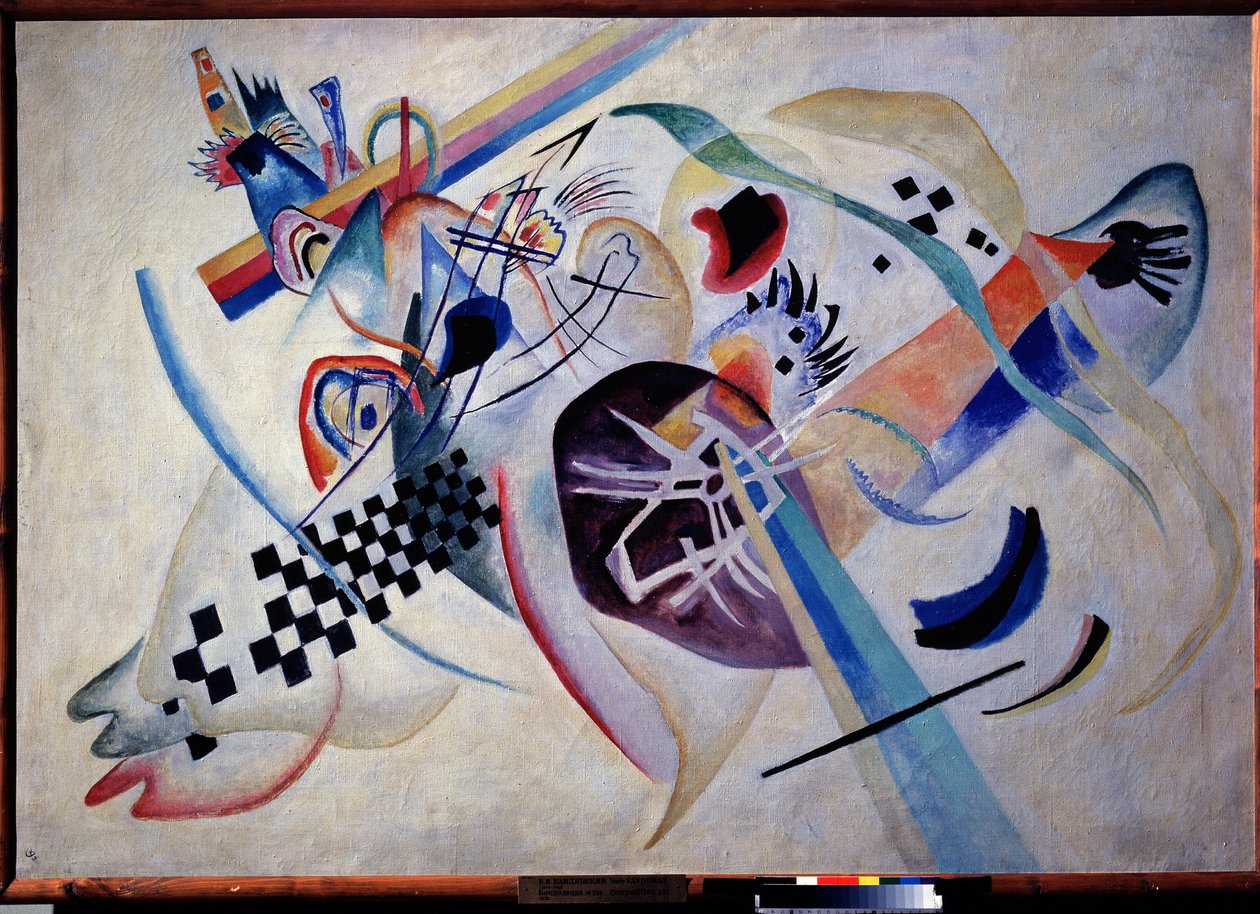 ""Komposisjon N. 224. På det hvite"" Maleri av Vassily Kandinsky (eller Wassily Kandinsky eller Kandinskyj av Wassily Kandinsky
