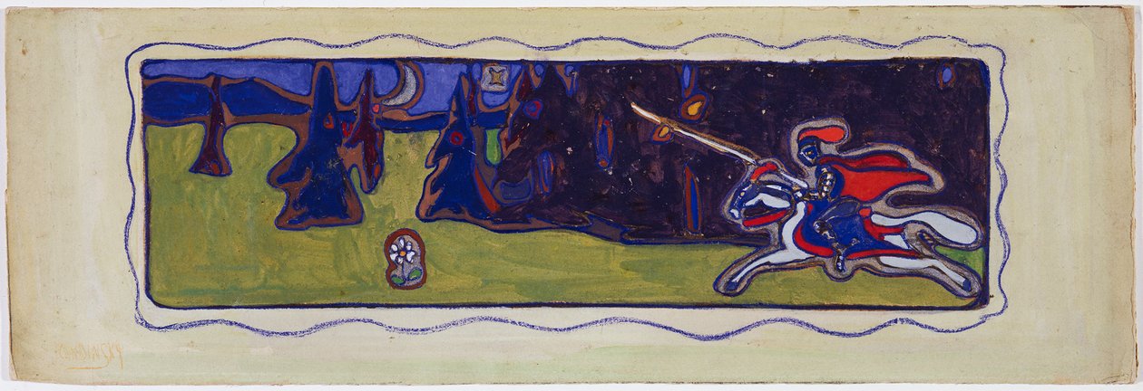 Skumring, verso: skisse av et par av Wassily Kandinsky