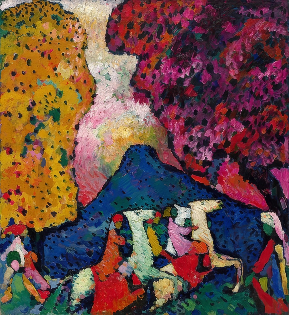 Det blå fjellet. 1908-09 av Wassily Kandinsky