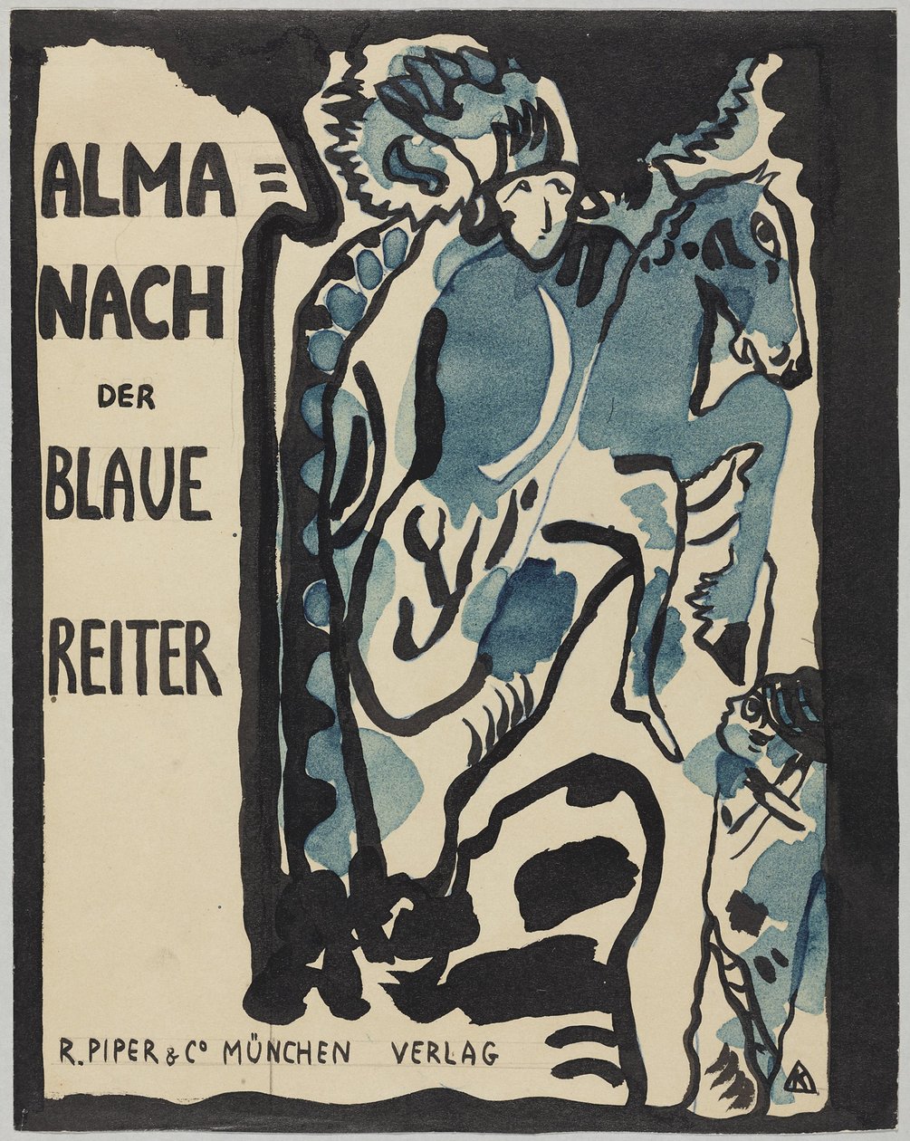 Endelig design for omslaget til Der Blaue Reiter-almanakken av Wassily Kandinsky