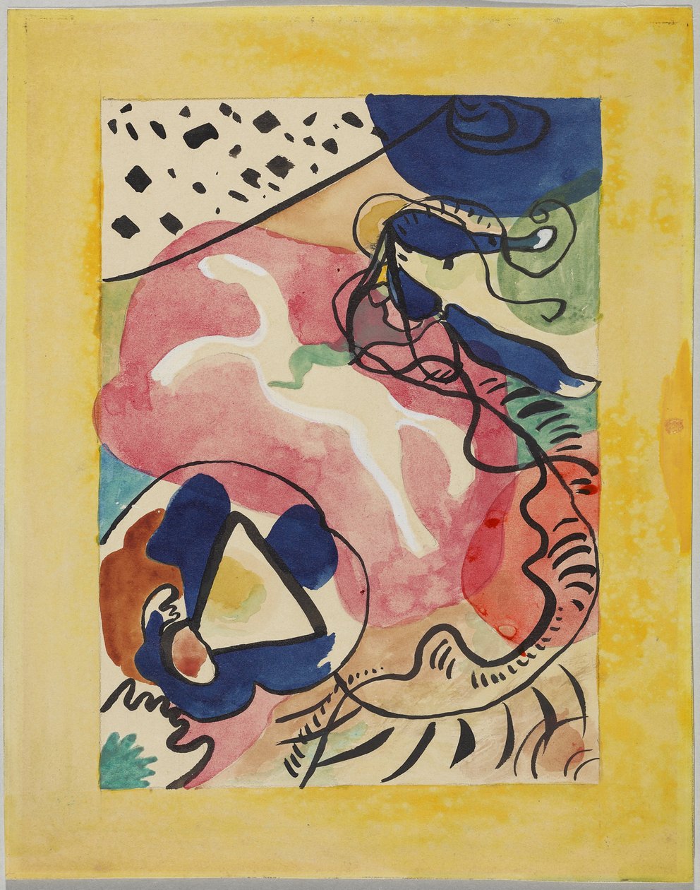 Utkast til omslaget til almanakken "Der Blaue Reiter" av Wassily Kandinsky