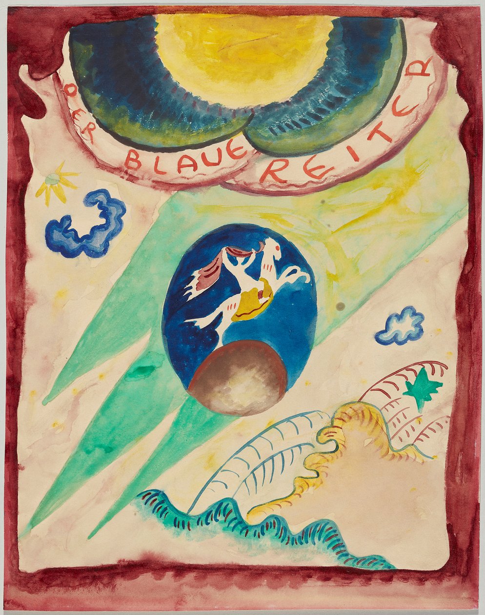 Entwurf für den Umschlag des Almanachs "Der Blaue Reiter" av Wassily Kandinsky