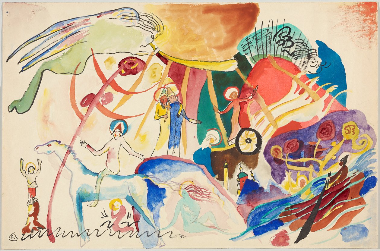Utforming til «Allehelgen II (Komposisjon med helgener)» av Wassily Kandinsky