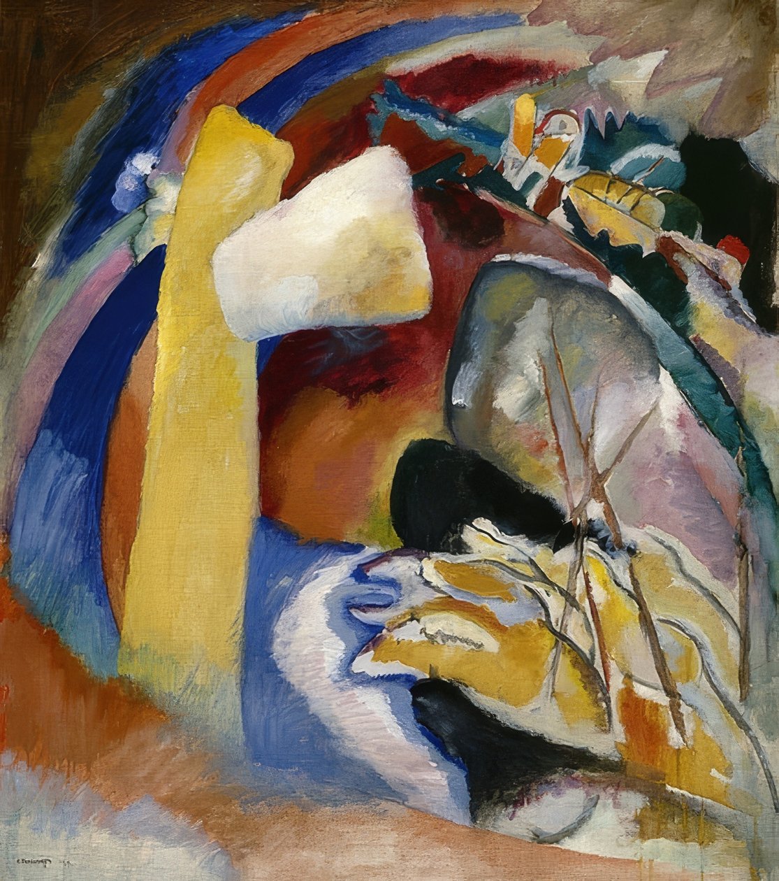 Utkast til bilde med hvit form. 1913 av Wassily Kandinsky