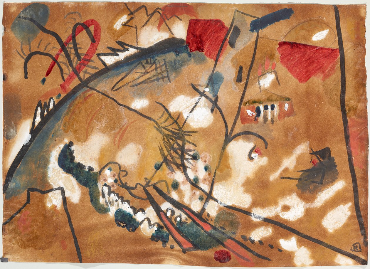 Utkast til "Improvisation 24 (Troika II)" av Wassily Kandinsky