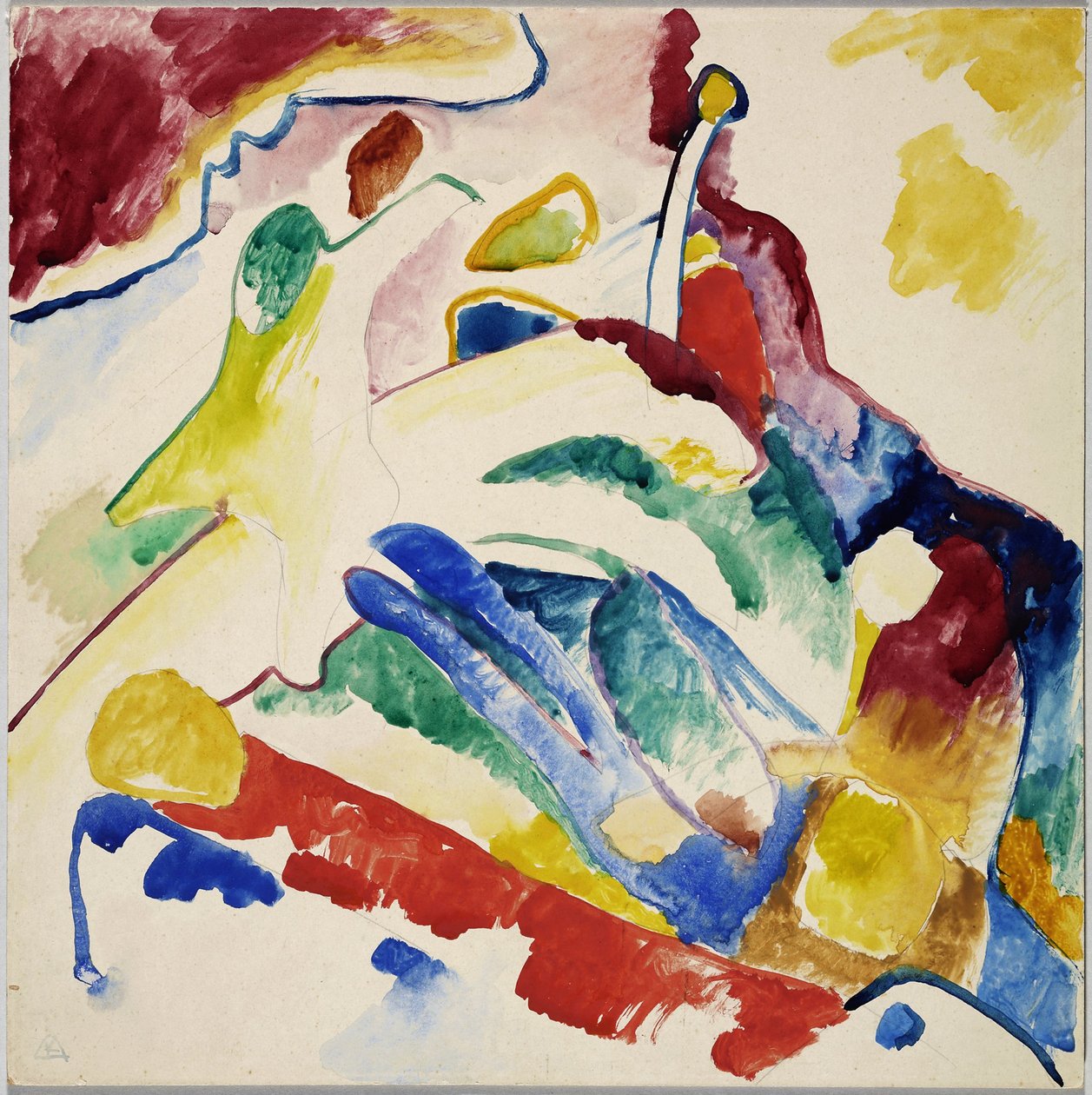 Utkast til "Composition II" av Wassily Kandinsky