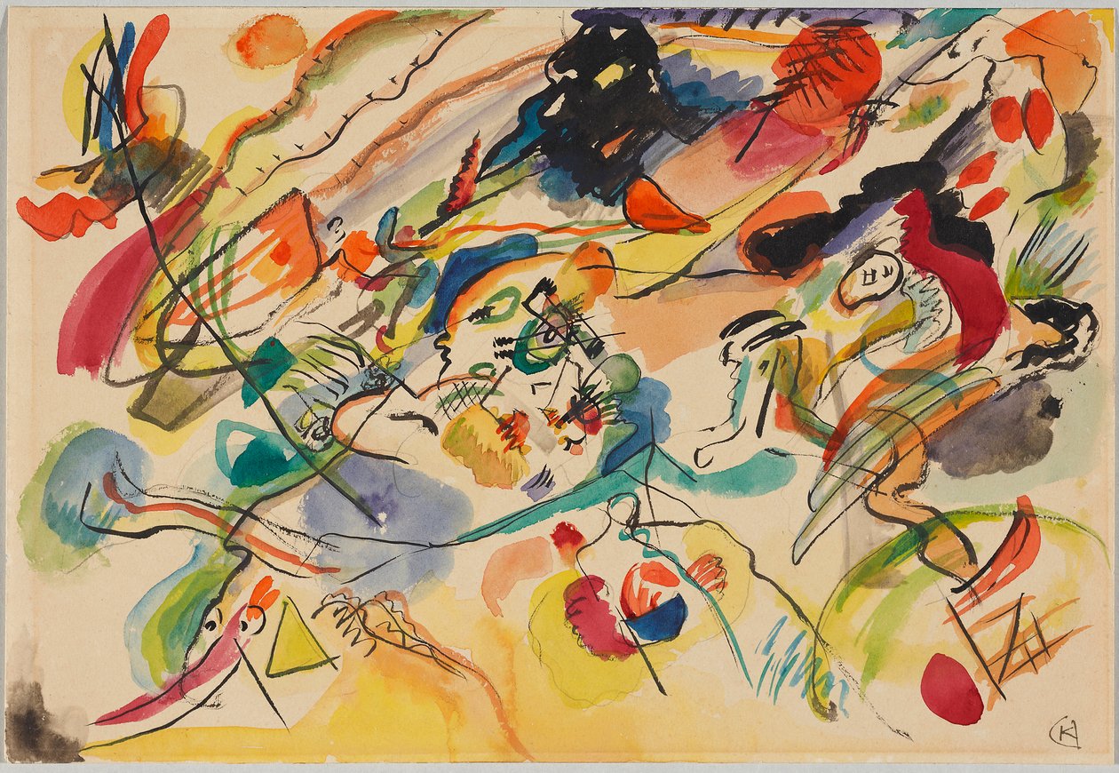 Utkast til «Komposisjon VII» av Wassily Kandinsky