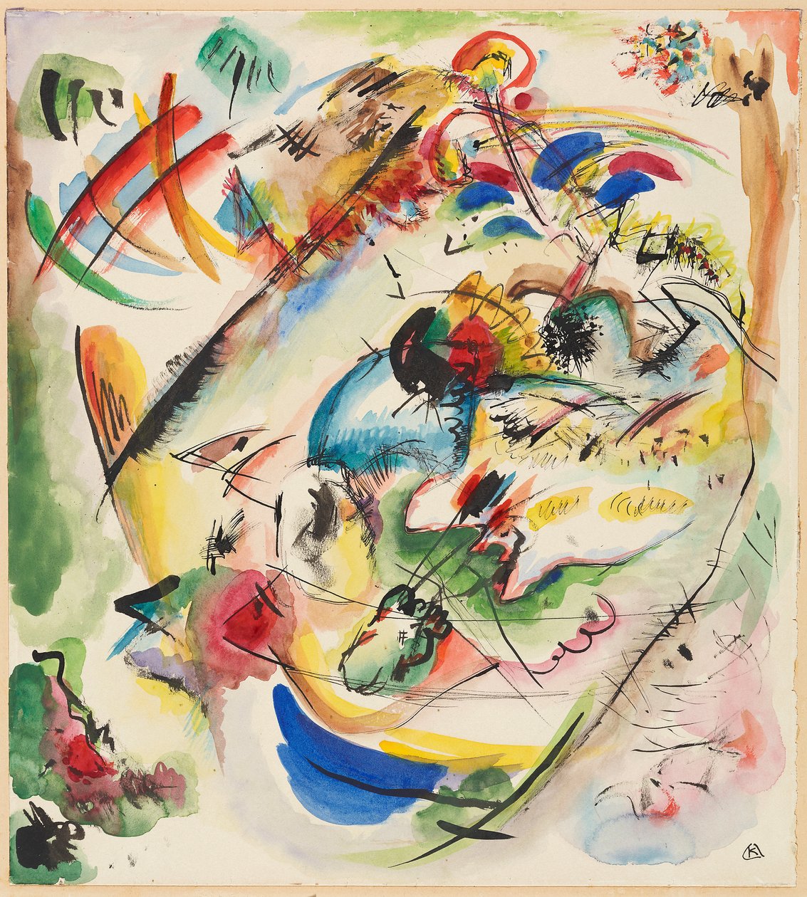 Utkast til «Drømmende improvisasjon» av Wassily Kandinsky