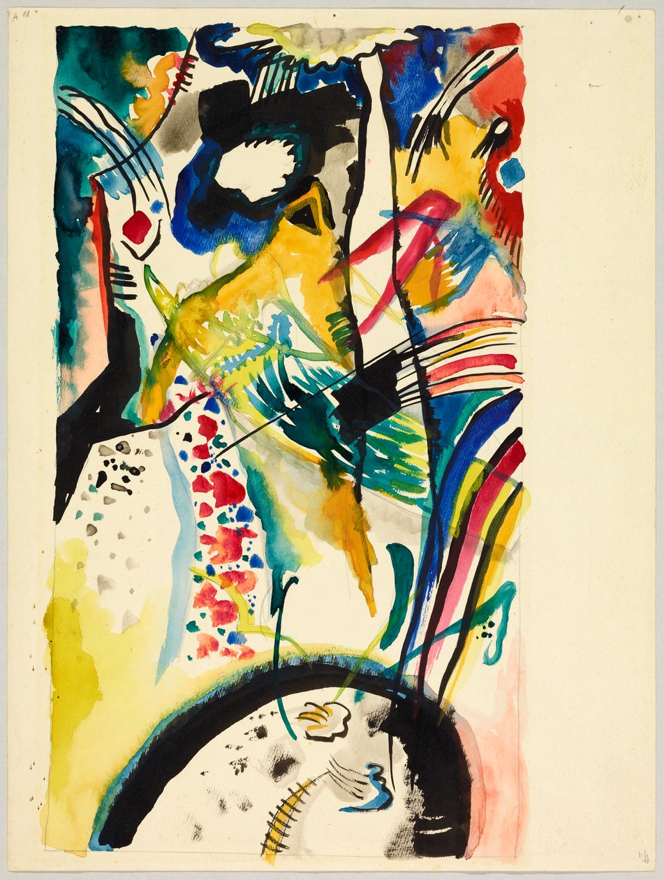 Utkast til et veggmaleri for Edwin R. Campbell nr. 3, også kalt «Akvarellutkast til panelet Sommer for Edwin R. Campbell» av Wassily Kandinsky