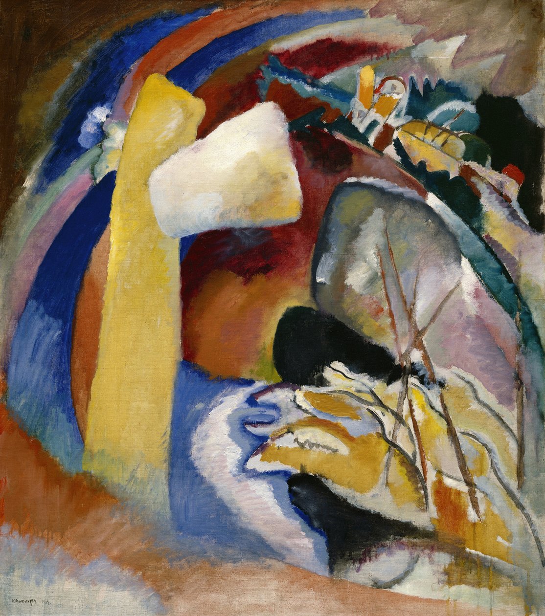""Study for Painting has the White Form"" Maleri av Vassily Kandinsky (eller Wassily Kandinski eller Kandinskij av Wassily Kandinsky