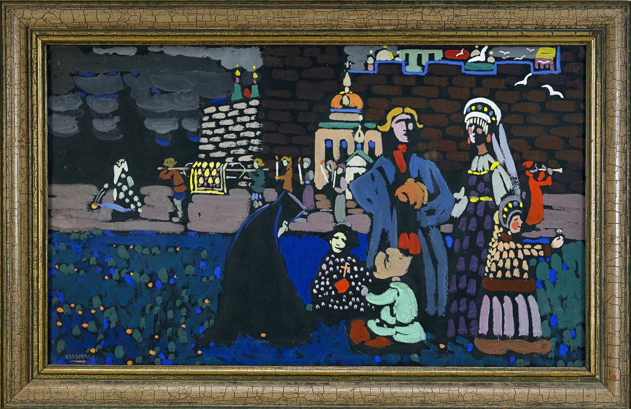 ""Funerailles"" Peinture de Vassily Kandinsky (ou Wassily Kandinski eller Kandinskij av Wassily Kandinsky