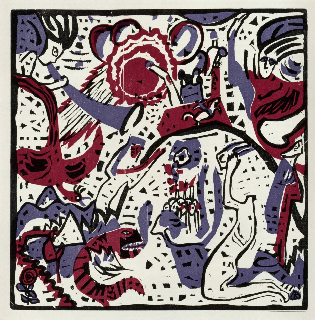 Den store oppstandelsen (Opptrykk i «Derrière le Miroir», 42, 1051) av Wassily Kandinsky
