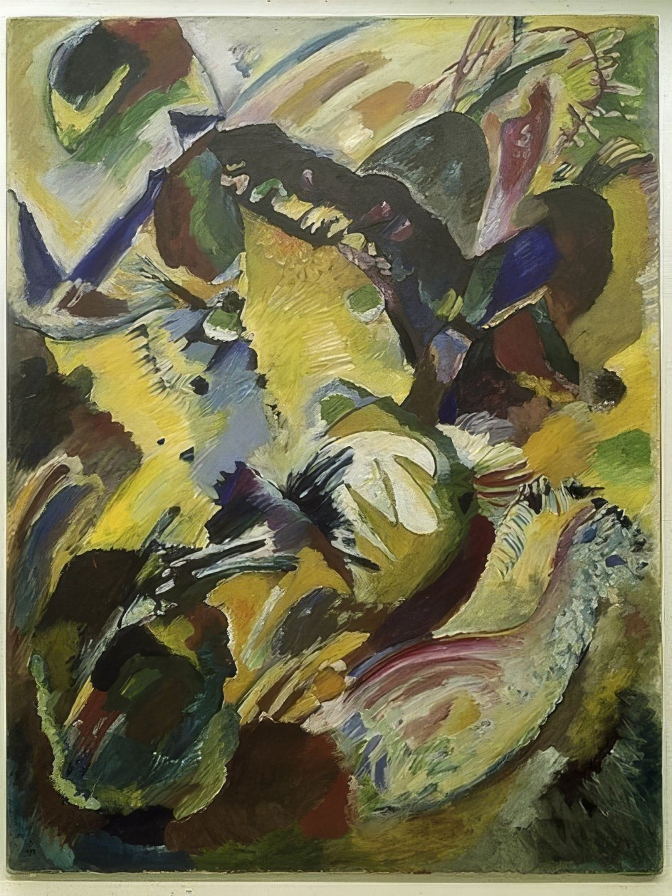 Høst (maleri 198). Fire tallerkener til Edwin R. Campbell. 1914 av Wassily Kandinsky
