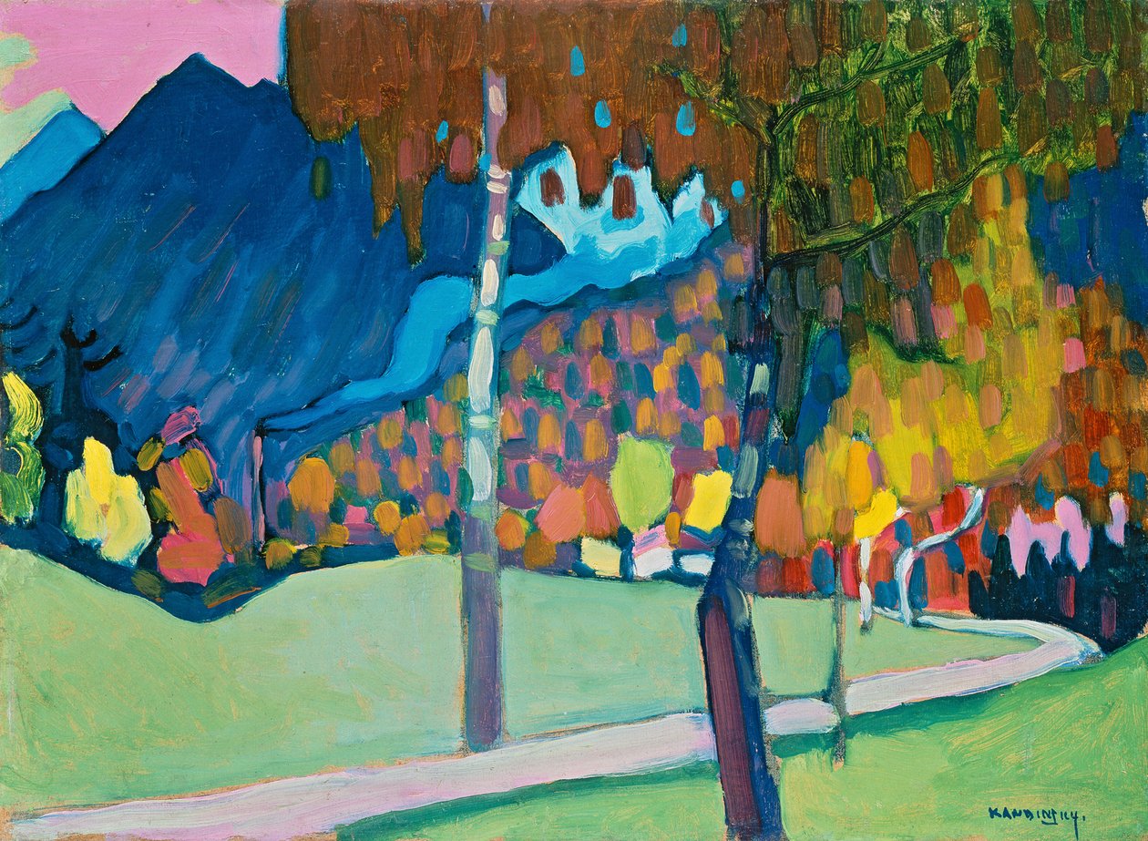 Høststudie, antagelig fra Oberau av Wassily Kandinsky