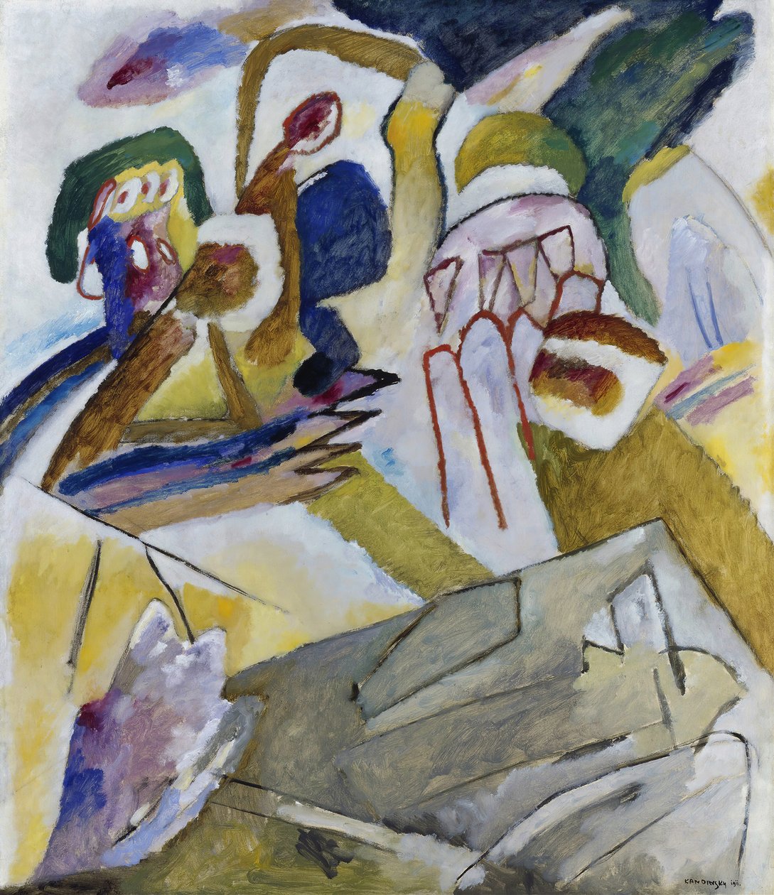 Improvisasjon 18, med gravstein, 1911. av Wassily Kandinsky