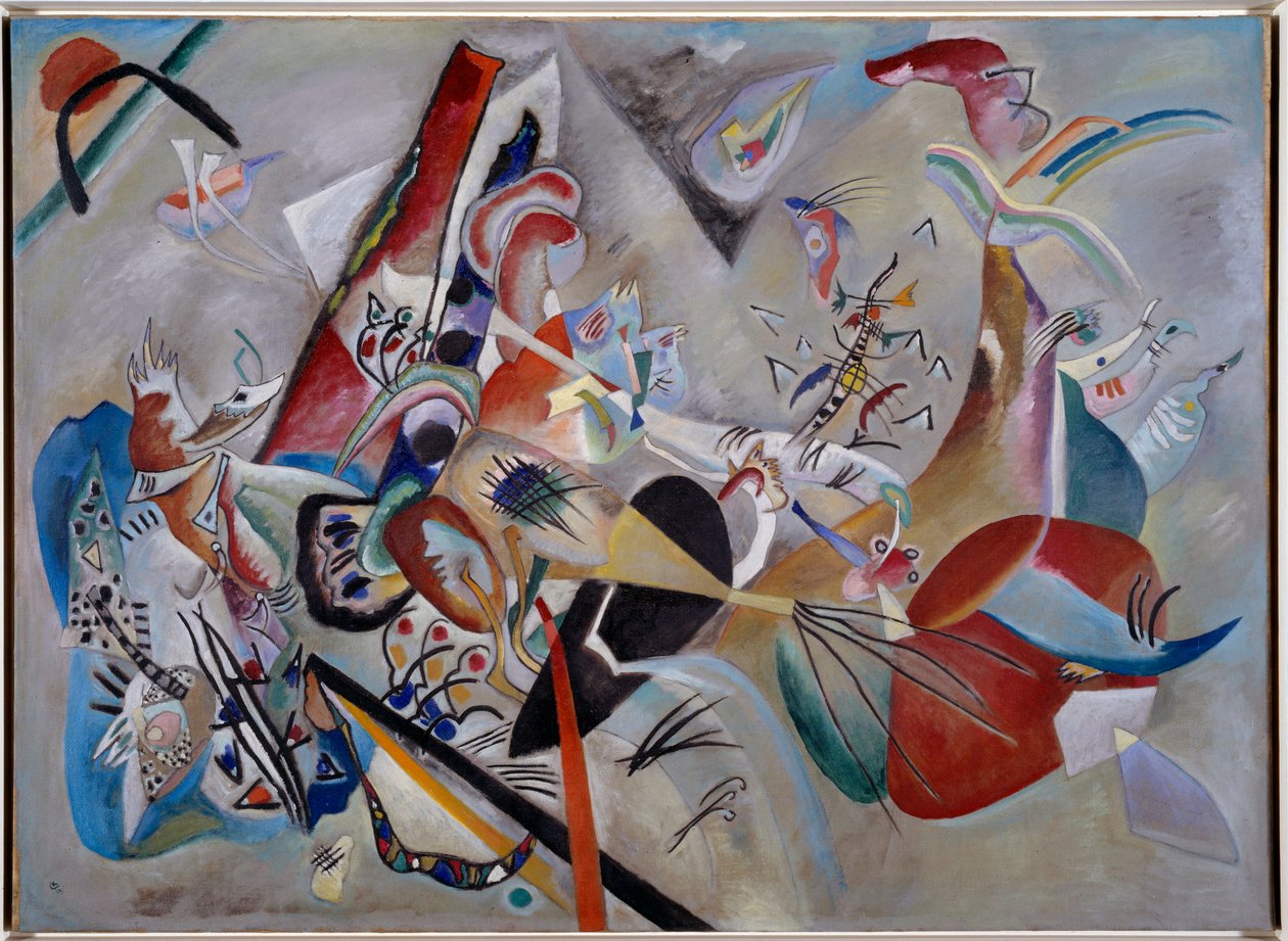 I det grå. Maleri av Vassily Kandinsky (eller Wassily Kandinski eller Kandinskij av Wassily Kandinsky