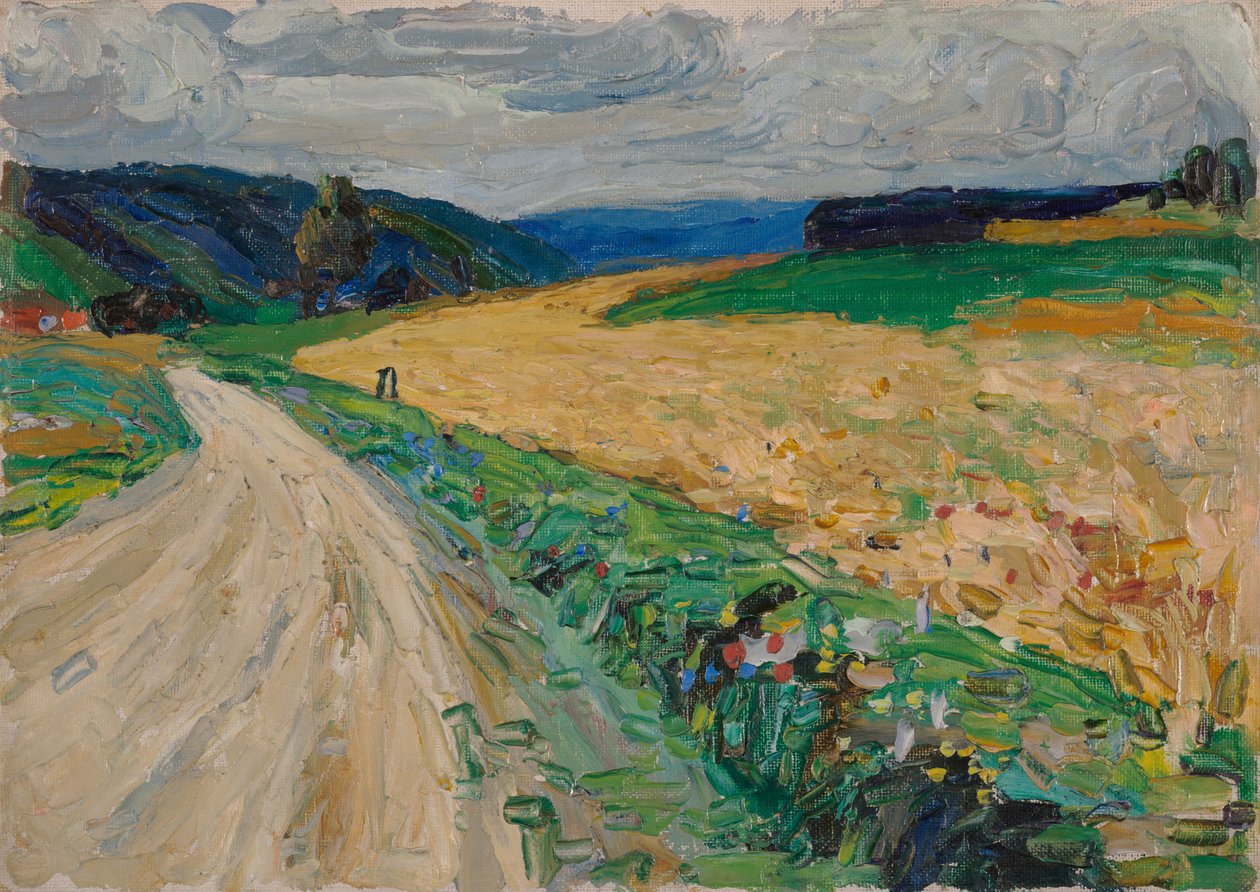 Kallmünz - Naturstudie til den gule postvognen av Wassily Kandinsky