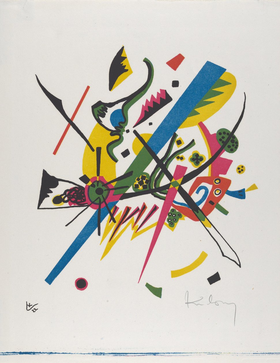 Kleine Welten I (Small Worlds I), 1922 (litografi trykt i blått, rødt, gult og svart) av Wassily Kandinsky