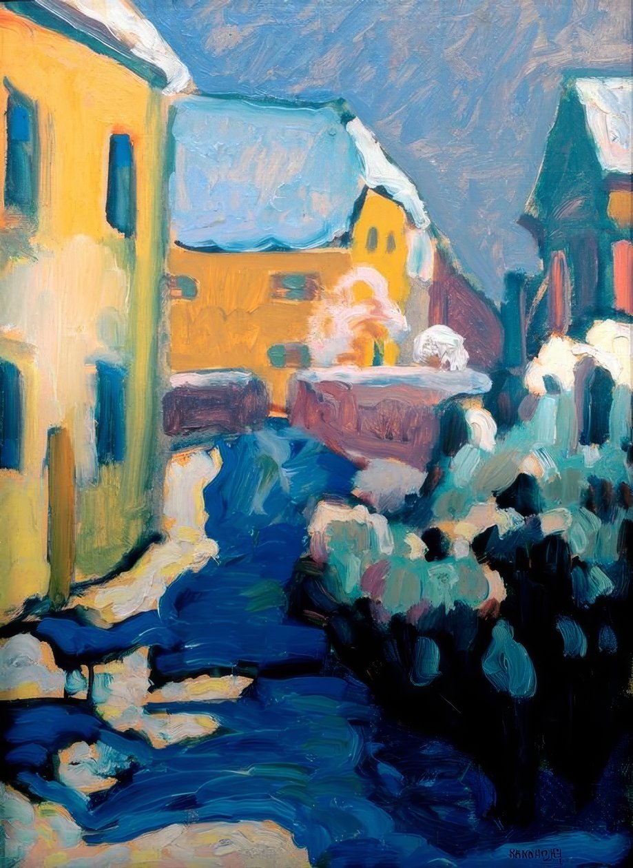 Kochel - kirkegård og prestegård av Wassily Kandinsky