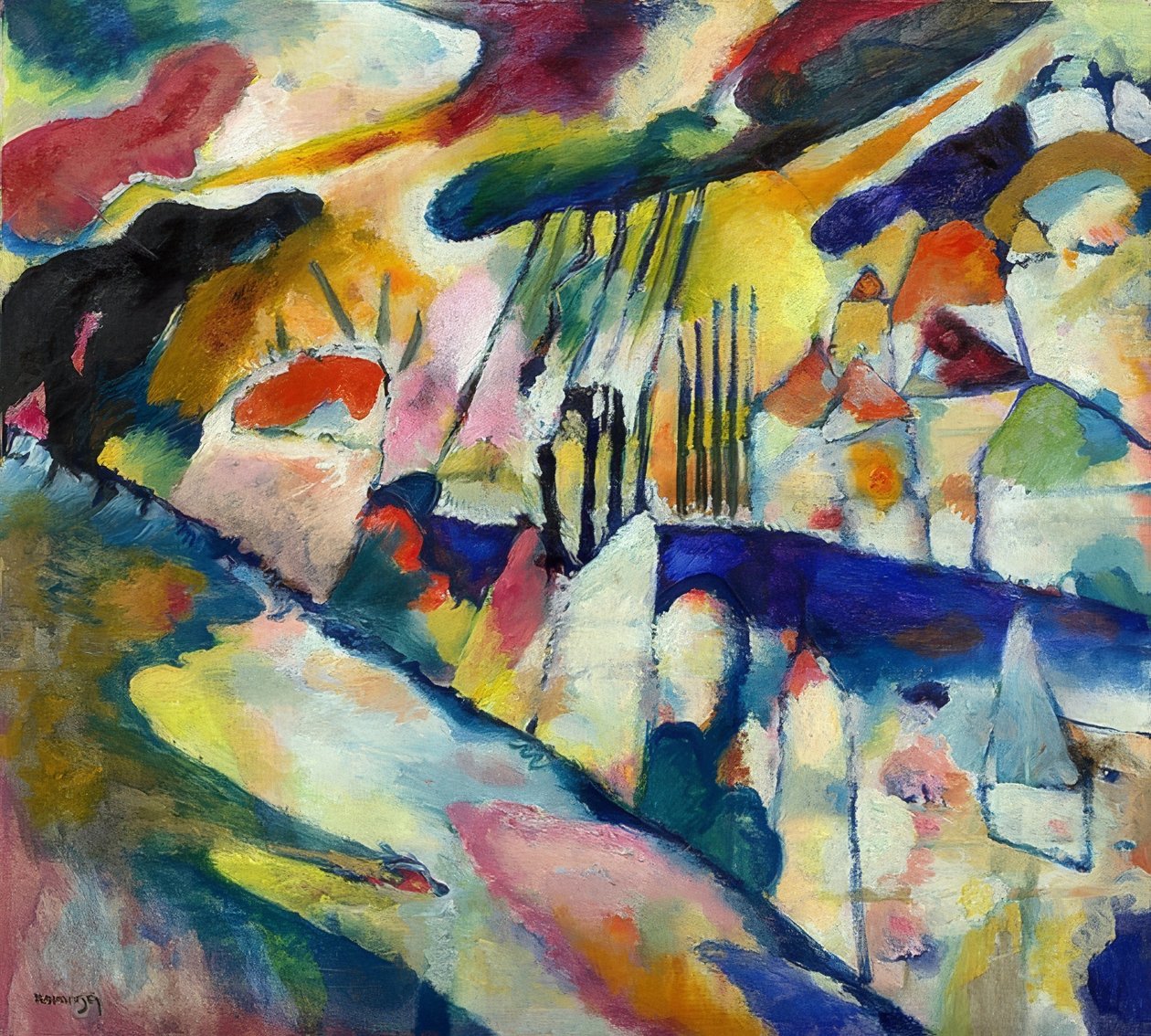 Landskap med regn. 1913 av Wassily Kandinsky