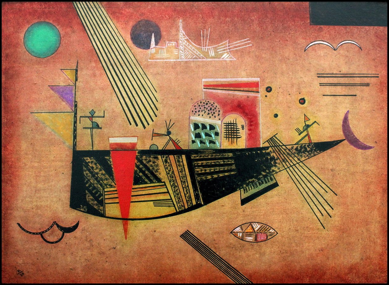 ""Launisch"" (lunerlig) Maleri av Vassily Kandinsky (eller Wassily Kandinski eller Kandinskij av Wassily Kandinsky