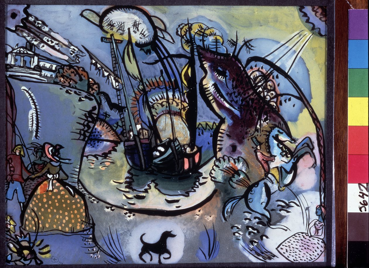 ""Havnen"" Maleri av Vassily Kandinsky (eller Wassily Kandinsky eller Kandinskyj av Wassily Kandinsky