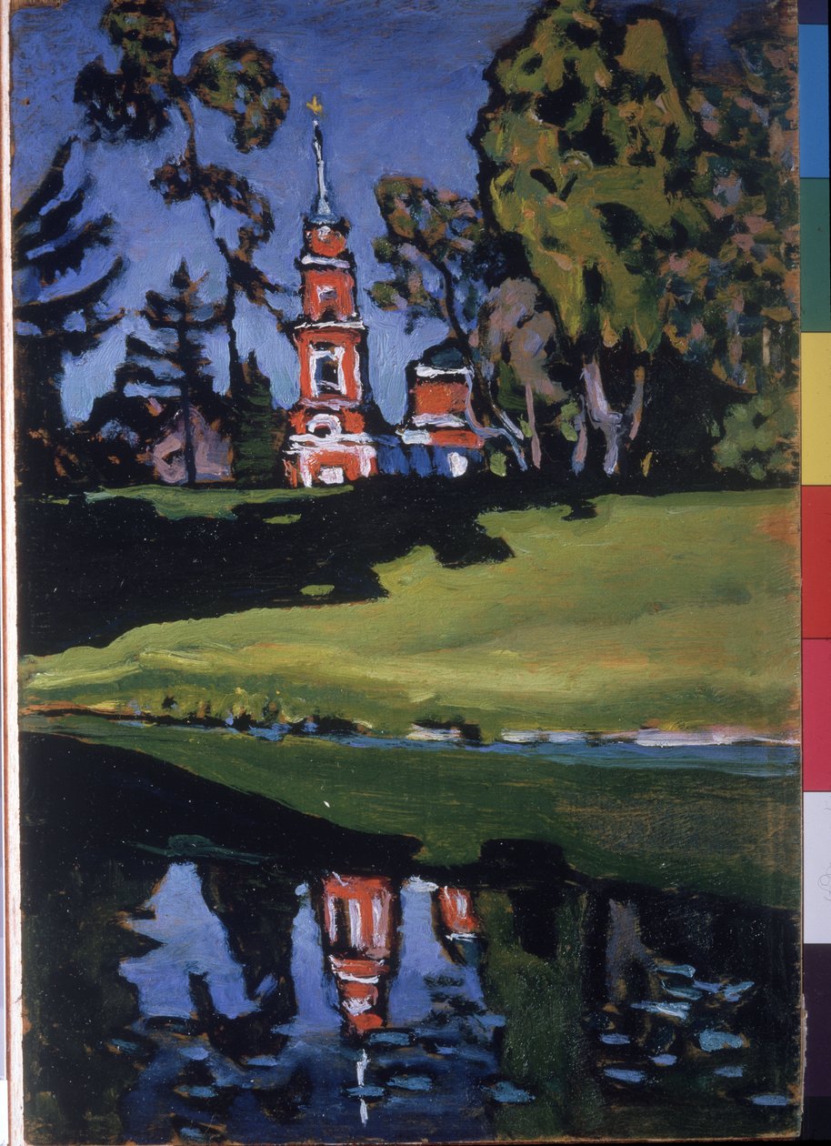 ""Den røde kirke"" Maleri av Vassily Kandinsky (eller Wassily Kandinski eller Kandinskij av Wassily Kandinsky