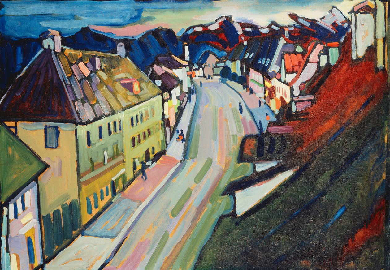 Murnau-øvre markedsgate; Marnau Obermarkt av Wassily Kandinsky
