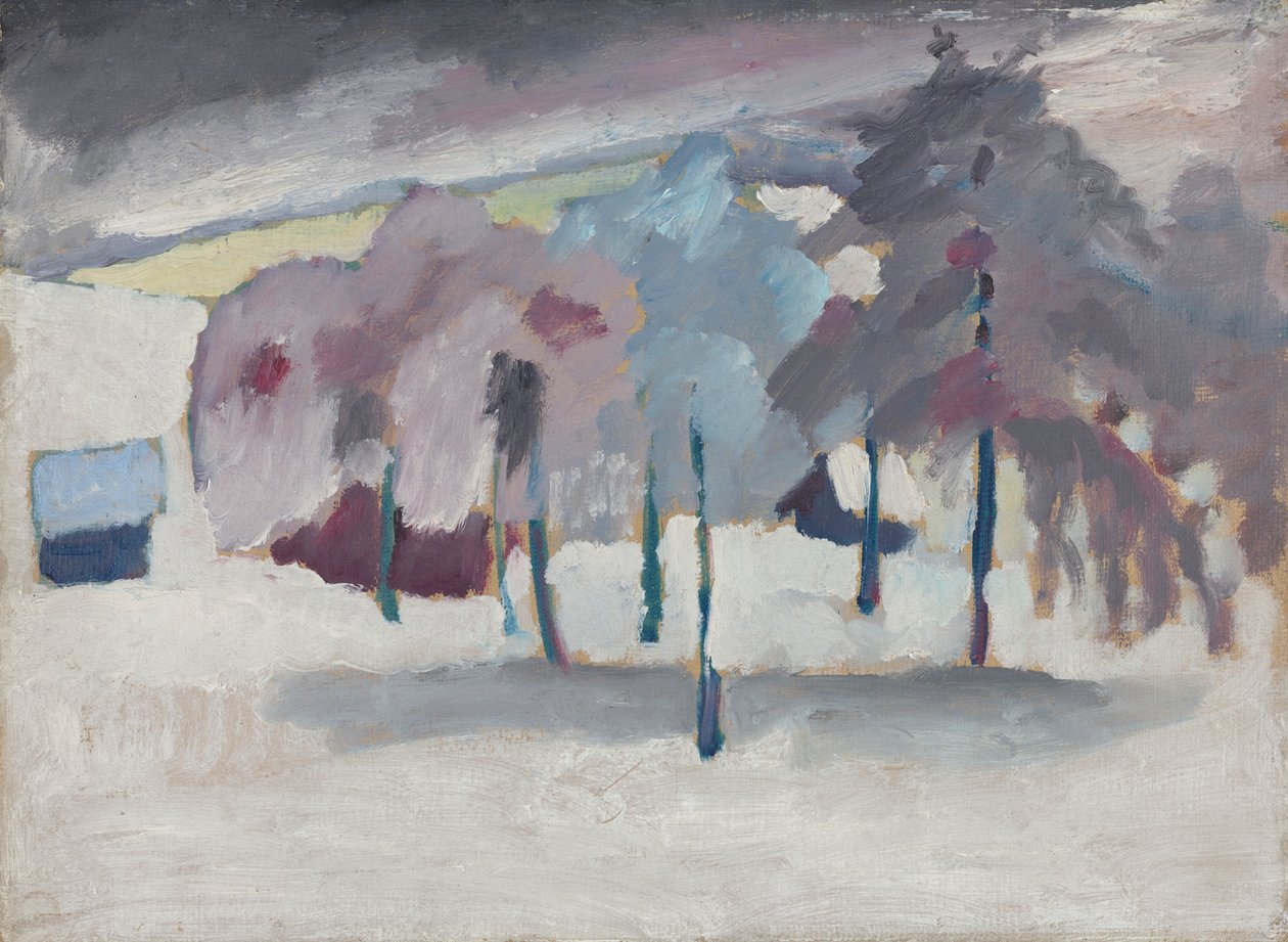 Murnau - Trær i snøen av Wassily Kandinsky