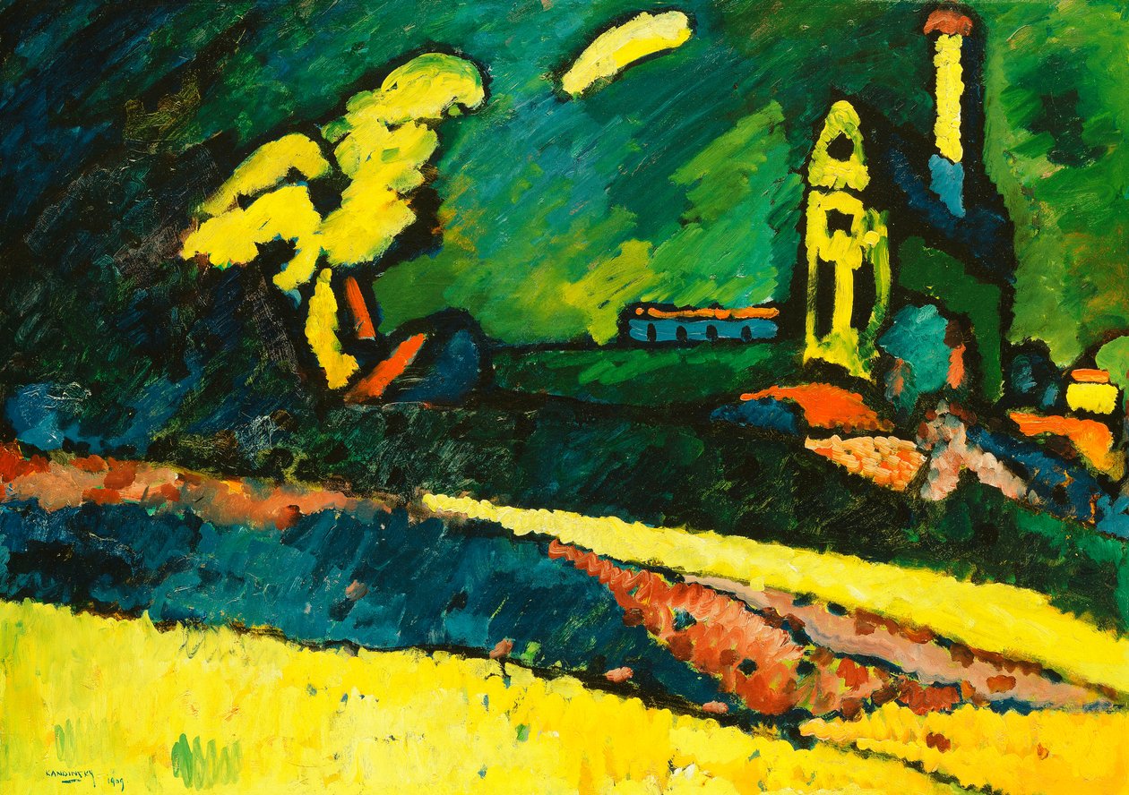 Murnau - Landskap med kirke I av Wassily Kandinsky