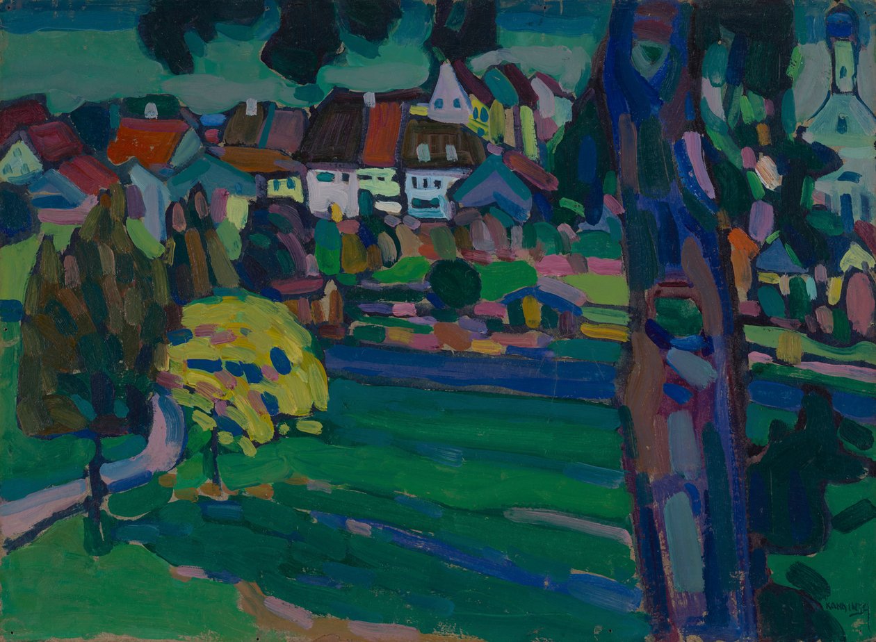 Murnau - Studie til «Landskap med trestamme» av Wassily Kandinsky