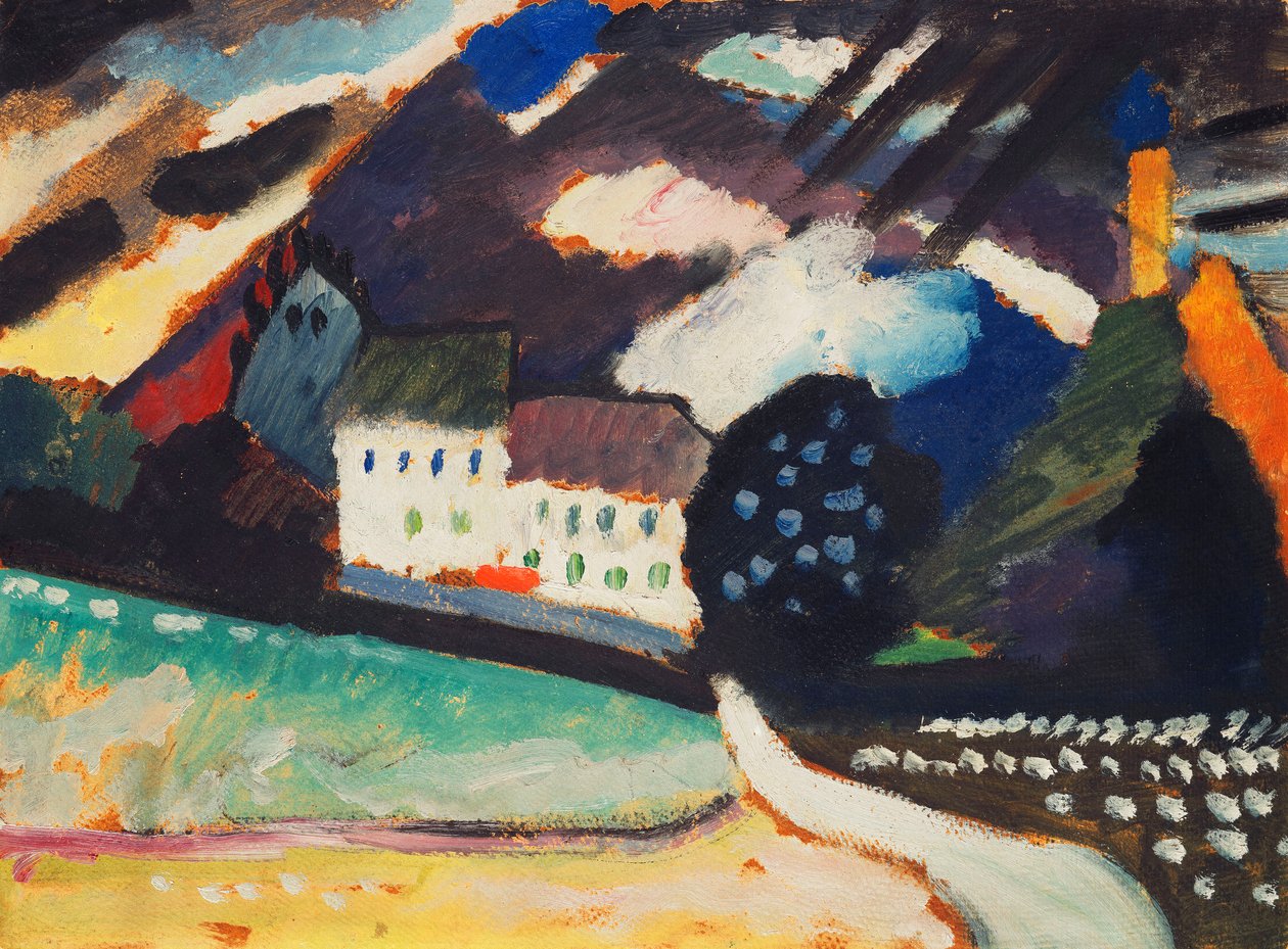 Murnau slott og kirken II; Murnau, slott og kirke II av Wassily Kandinsky